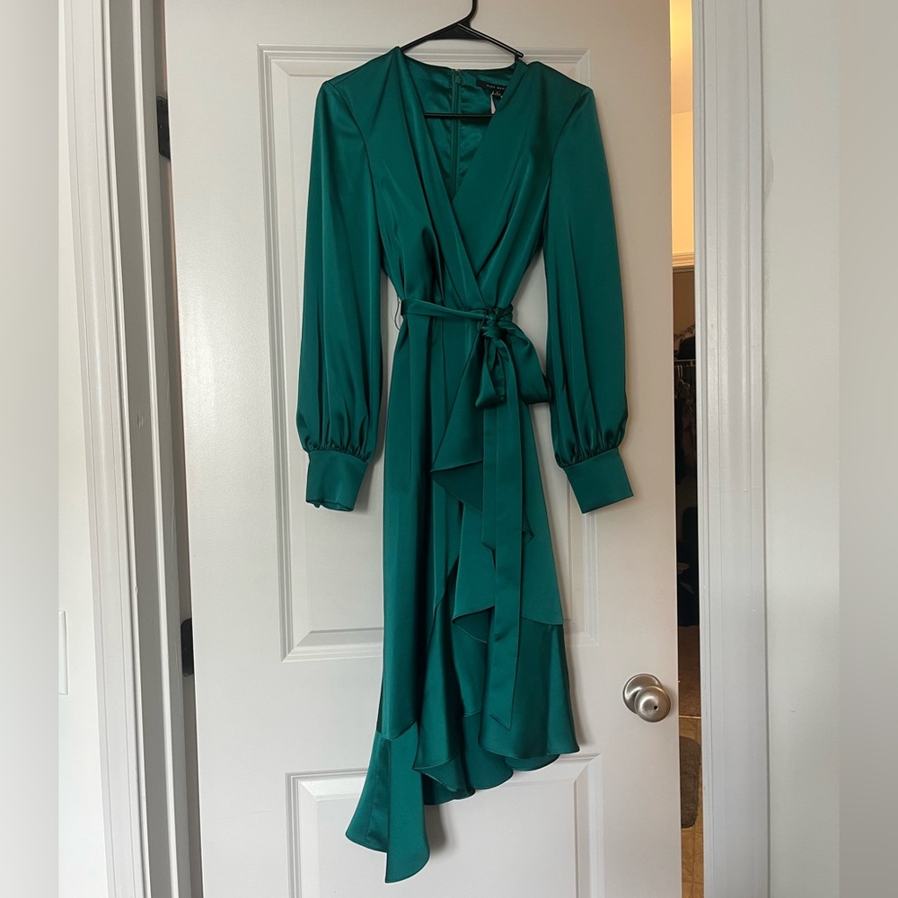 Alex Marie Emerald Long Sleeve Wrap Dress